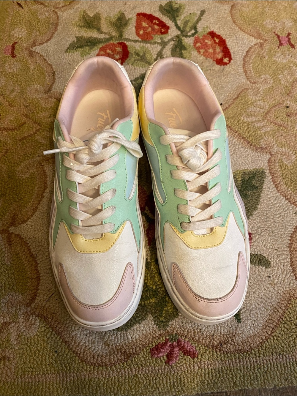 Fuego Dance Shoes Pastel Mint, Pink & Yellow Lace-Up Men's Sneakers size 11